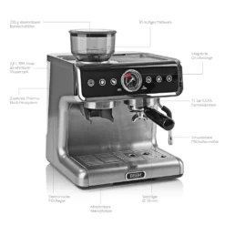 BEEM ESPRESSO-GRIND-PROFESSION Espresso-Siebträgermaschine Mit Mahlwerk + 1x ESPRESSO PERFETTO Ganze Bohne + 1x CAFÉ CREMA Ganze Bohne Espressomaschine Siebträger Maschine Barista Edelstahl Mit Mahlwerk Inkl Kaffee -KaffeeGlück Angebote b5efb1c5c4b73530c8676152965c507d