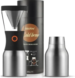 Asobu Cold Brew Kaffeezubereiter 1 Liter Silber