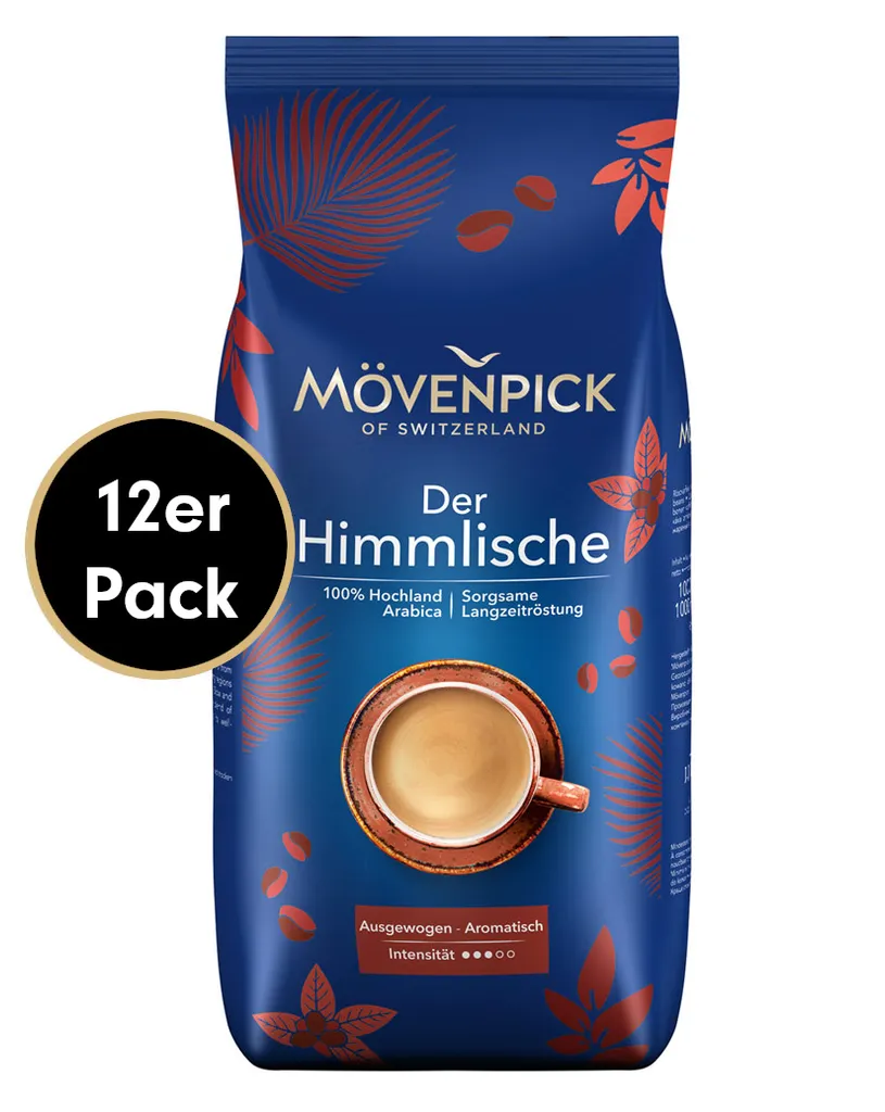 Kaffee-Sparpaket DER HIMMLISCHE Von Mövenpick, 12x1000g Bohnen 1 Kaffee-Sparpaket DER HIMMLISCHE Von Mövenpick, 12x1000g Bohnen
