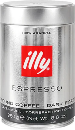 Illy Espresso Dunkle Röstung / Dark Roast | Gemahlen | 250g-Dose -KaffeeGlück Angebote c0fee27a637ca91881b764ebf7cda065