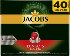 Jacobs Lungo 6 Classico XXL-Pack | 40 Nespresso® Komp. Kapseln