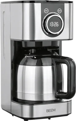 BEEM FRESH-AROMA-SWITCH Filterkaffeemaschine - Thermo Edelstahl 1 L Thermoskanne Bedienrad 24h-Timer 800 W Für 4-8 Tassen Kaffeemaschine Timer -KaffeeGlück Angebote c7666f4908fbcea801e5114a4c245327