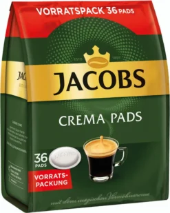 JACOBS Kaffeepads Crema Classic UTZ- 5 X 36 Getränke Pads Vorteilspack -KaffeeGlück Angebote c7a699f02e5a94e110d0d2ee916baba8