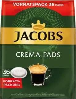 JACOBS Kaffeepads Crema Classic UTZ- 5 X 36 Getränke Pads Vorteilspack -KaffeeGlück Angebote c91c60512182af693634ee851ddc045c