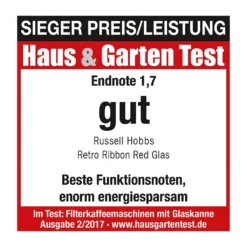 Russell Hobbs 21700-56 Retro Ribbon Red Kaffeemaschine -KaffeeGlück Angebote cba51e92ce50ccada551fb66c931933e