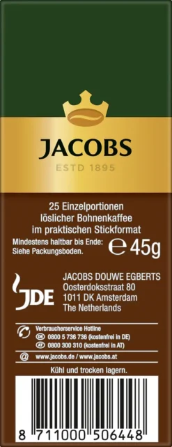 Jacobs Typ Espresso Sticks | Löslicher Kaffee | 25 Portionen 13 Jacobs Typ Espresso Sticks | Löslicher Kaffee | 25 Portionen -KaffeeGlück Angebote d0d3055304e6311a5038922c79425c6e