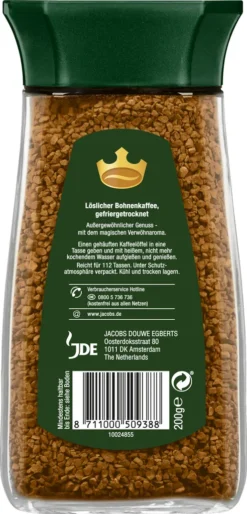 Jacobs Krönung Klassisch | Löslicher Kaffee | 200g-Glas -KaffeeGlück Angebote d6690de5274f82b4851b37fa6800b474