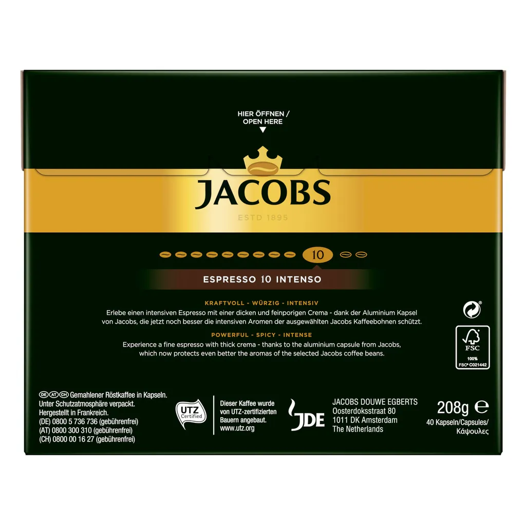 JACOBS Kapseln Espresso Intenso 5 X 40 Nespresso®* Kompatible Kaffeekapseln 4 JACOBS Kapseln Espresso Intenso 5 X 40 Nespresso®* Kompatible Kaffeekapseln – Bild 4