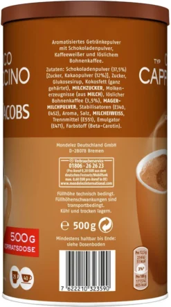 JACOBS Löskaffee Typ Choco Cappuccino 500 G Dose Löslicher Kaffee Mit Kakao