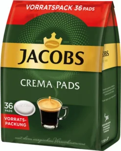 JACOBS Kaffeepads Crema Classic UTZ- 5 X 36 Getränke Pads Vorteilspack -KaffeeGlück Angebote e040227aa5eb605aa1092fe1872f9e84