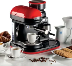 Ariete Siebträger-Espressomaschine Moderna Mit Kaffeemühle Und Aufschäumdüse, Rot/schwarz -KaffeeGlück Angebote e0470ec8c5be1ba35d075ff87136be20