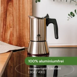 Espressokocher Edelstahl 2 Tassen I Mokkakanne Inkl. Ersatzdichtung I Mokkakocher (100 Ml Füllmenge -KaffeeGlück Angebote e377afb533472fd699c60e61909ed0ee