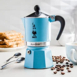 Bialetti Rainbow, Italienische Espresso-Kaffeemaschine, Aluminium, 3 Tassen, Blau -KaffeeGlück Angebote e900015b84613d6b6831369efe029e1f