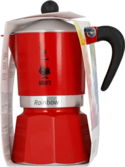 Bialetti Rainbow, Italienische Espresso-Kaffeemaschine, Aluminium, 3 Tassen, Rot -KaffeeGlück Angebote f179d303eca5d860d1ae2a2871300154