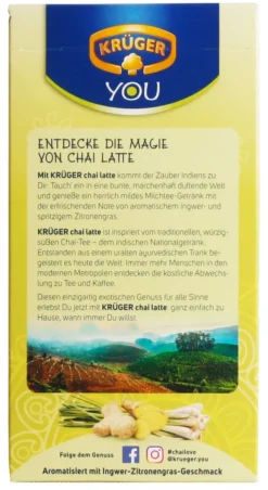 Krüger You Chai Latte Typ Ingwer-Zitronengras Fresh India Extra Cremig | 10 Portionen -KaffeeGlück Angebote f257984e6930ff0d1a7aab87a578857f
