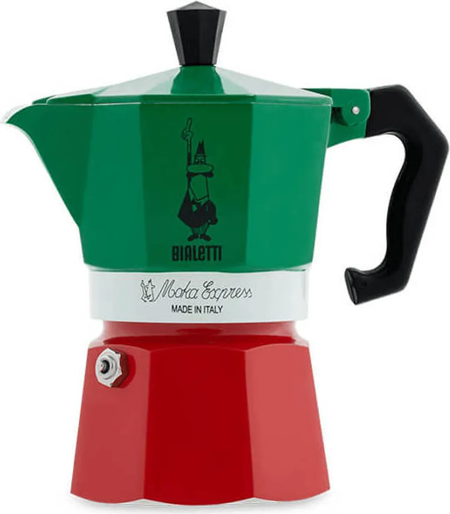Bialetti - Moka Express Collection Italia (Tricolour), 3-Tassen-Kaffeemaschine, Aluminium 2 Bialetti - Moka Express Collection Italia (Tricolour), 3-Tassen-Kaffeemaschine, Aluminium – Bild 2
