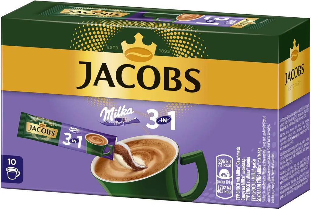 JACOBS Löskaffee 3in1 Milka®* 12x10 Sticks Löslicher Instantkaffee 120 Getränke 3 JACOBS Löskaffee 3in1 Milka®* 12x10 Sticks Löslicher Instantkaffee 120 Getränke – Bild 3