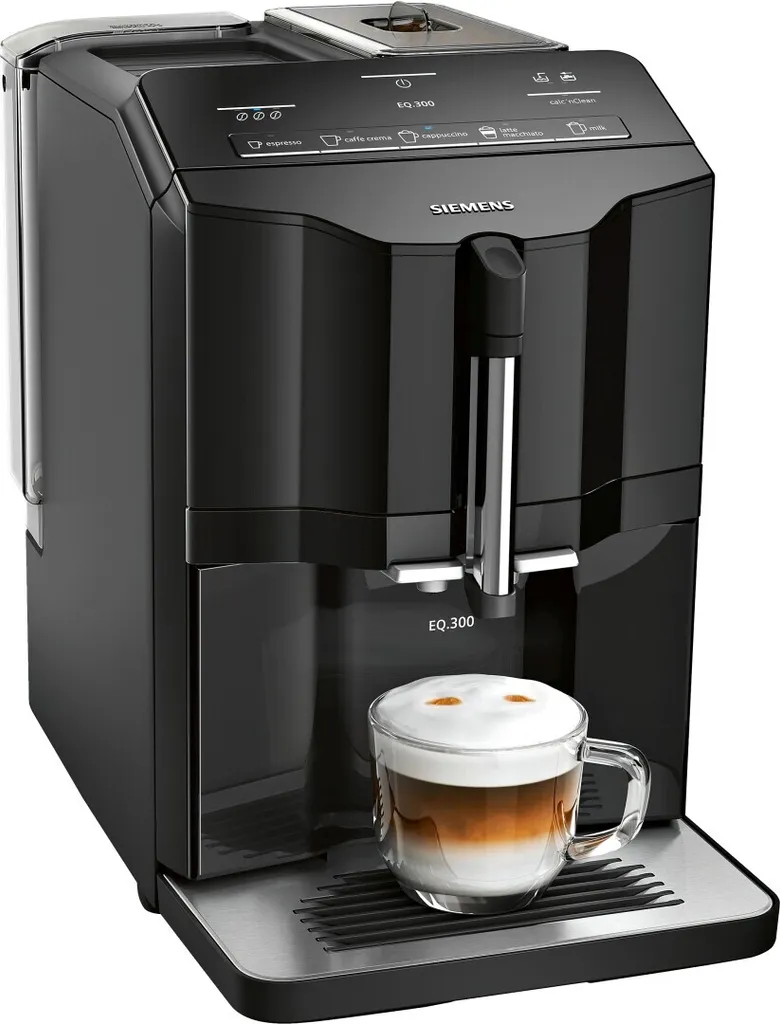 Siemens EQ.300 Kaffeevollautomat, Kompakte Größe, Einfache Bedienung, 1.300 Watt, Schwarz 1 Siemens EQ.300 Kaffeevollautomat, Kompakte Größe, Einfache Bedienung, 1.300 Watt, Schwarz