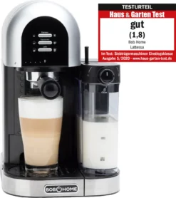 BOB HOME Kaffeecenter LATTESSA | Espressomaschine Mit Integriertem Milchaufschäumer | Kaffeespeziealitäten Auf Knopfdruck